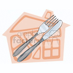 Kitchen Silverware with Fork and Knife