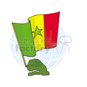 Senegal Flag and Country Outline