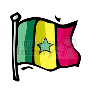 Senegal flag and star