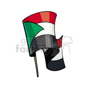 Sudan waving Flag