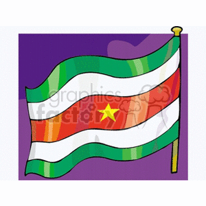 Surinam flag purple background