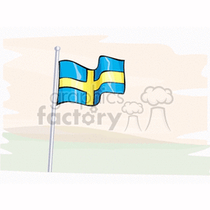 Waving flag of sweden