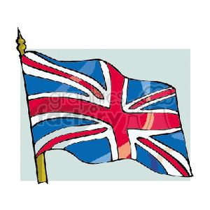 The clipart image depicts the Union Jack, which is the national flag of the United Kingdom. The flag features a blue field with the red cross of Saint George (patron saint of England) edged in white, superimposed on the diagonal red cross of Saint Patrick (patron saint of Ireland) and the diagonal white cross of Saint Andrew (patron saint of Scotland).