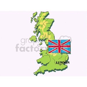 Uk flag and lundon city