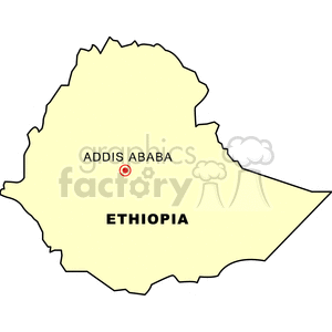 Ethiopia Map with Addis Ababa