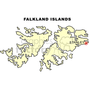 Falkland Islands Map with Stanley Highlight