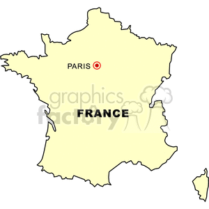 Map of France Highlighting Paris