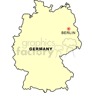 Germany Map Outline with Berlin Highlighted