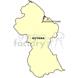 Map of Guyana with Georgetown