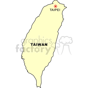 Taiwan Map with Taipei Highlighted