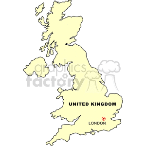 United Kingdom Map with London Highlighted