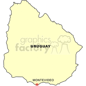 Uruguay Map with Capital Highlight