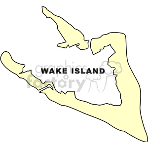 A clipart image of Wake Island, showcasing its outline and labeled name.