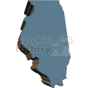 3D Outline of Illinois State