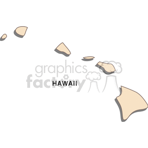 A simple clipart map illustrating the Hawaiian Islands.