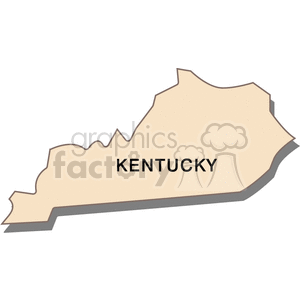 Clipart image of the state of Kentucky with text.