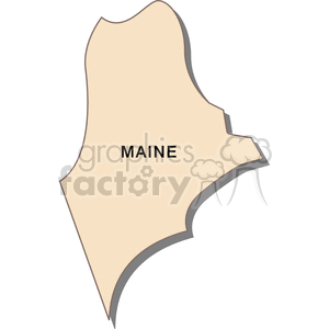 A clipart image depicting the outline of the state of Maine.