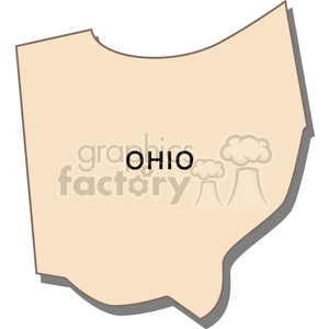 Clipart image of the state of Ohio's outline with 'OHIO' labeled in the center.