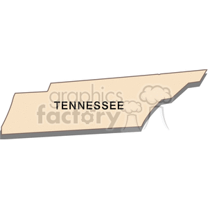 Clipart image of the state of Tennessee with the name written inside.