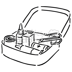 Open First Aid Kit Illustration – Medical Emergency Supplies Concept