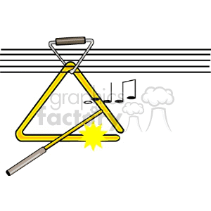 Triangle Instrument with Musical Notes