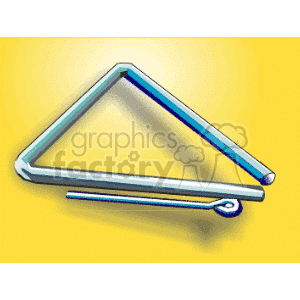 A clipart image of a musical triangle on a yellow background.