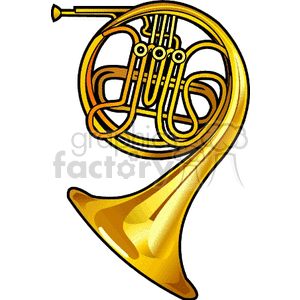 Clipart image of a French horn.