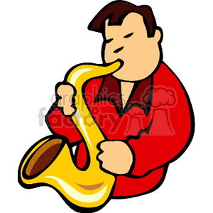 Jazz Musician Playing Saxophone