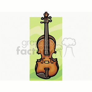 Clipart image of a violin on a green background.