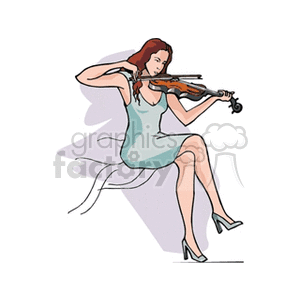 Elegant Violinist Playing Music