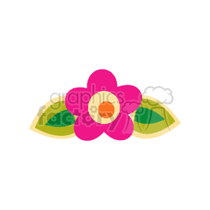   This clipart image features a stylized five-petal flower with a prominent central yellow-orange disc, possibly representing the flower