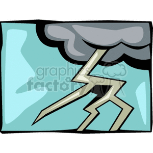   Lightning bolt coming out of grey cloud 