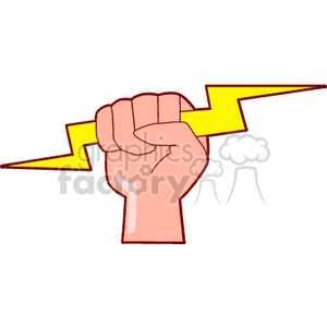 Hand Holding Lightning Bolt