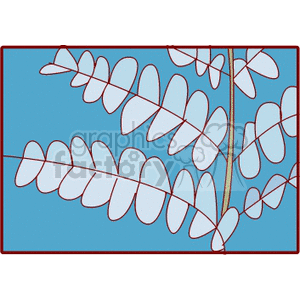 Stylized Leaf on Blue Background