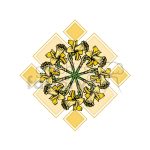 Geometric Daffodil Flower Design