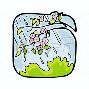Cartoon spring rain