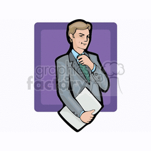 Businessman Holding Document