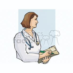 Female Nurse with Clipboard