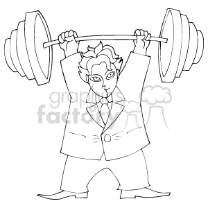 Businessman lifting weights