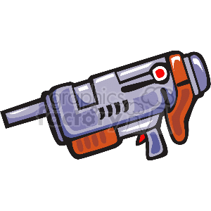 A Silver and Orange Alien Hand Gun