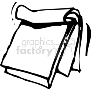 A black and white clipart image of a sketch pad.