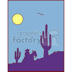 Arizona Desert at Sunset Cowboy on Horseback
