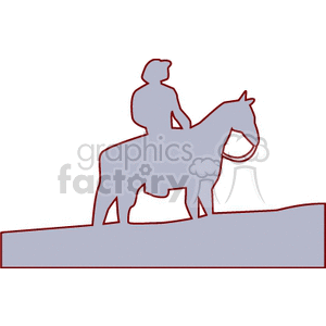 Cowboy Silhouette Riding a Horse