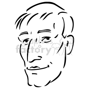 Man's Face Line Drawing