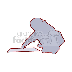 Silhouette of a child drawing
