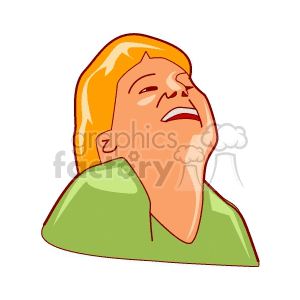 Boy laughing with head tilted back