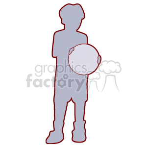 Silhouette of a boy holding a ball