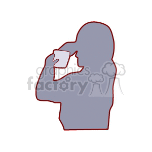 Silhouette of a boy looking in a mirror