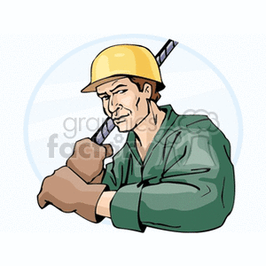 Construction worker wearing a hard hat