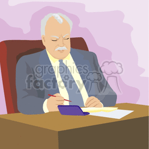man sitting at his desk